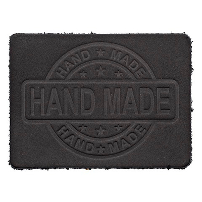 Аппликация термоклеевая кожа "Hand Made" 7х5.25 см, 43 черный