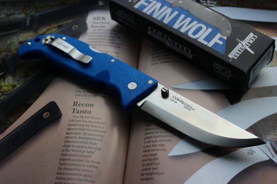 Складной нож Cold Steel 20NPG Finn Wolf Blue c клинком из стали AUS-8, рукоять Grivory (Griv-Ex)