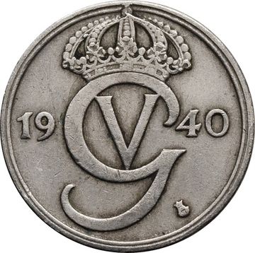 50 эре 1940 Швеция (никелевая латунь)