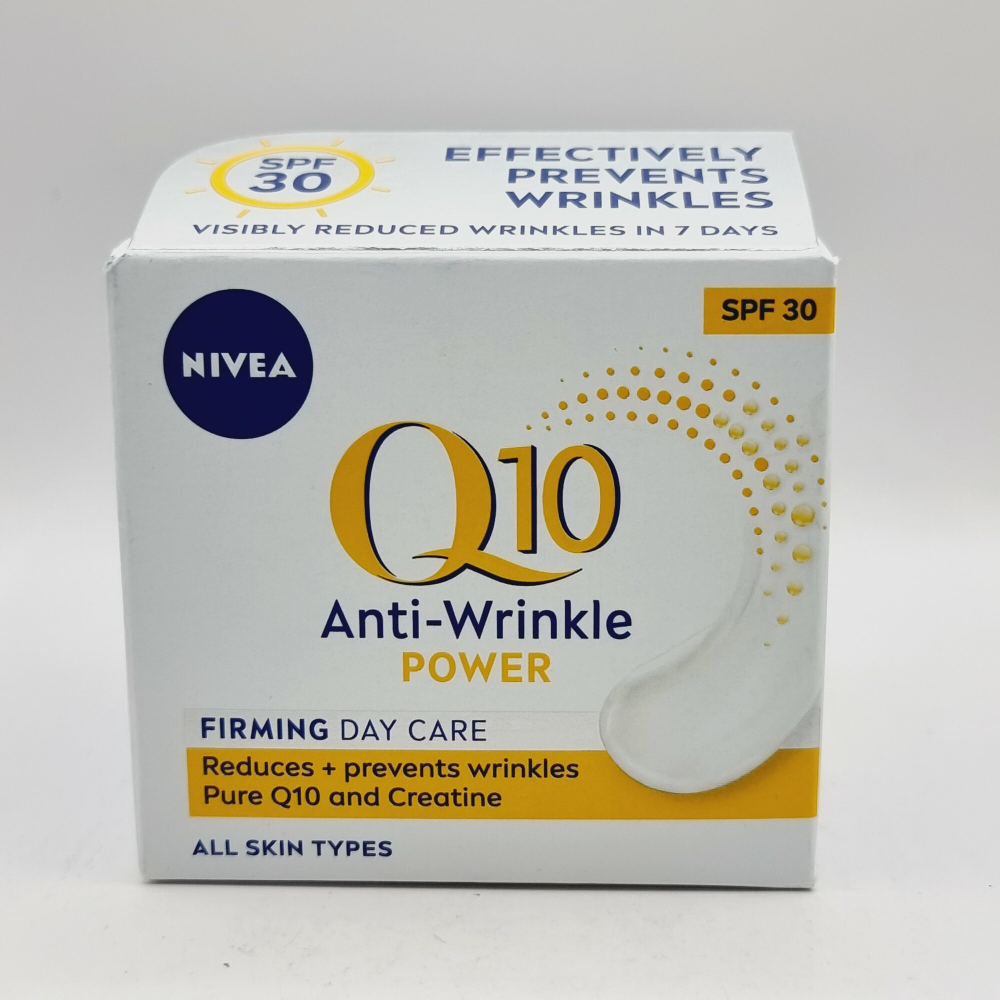 Дневной крем против морщин Nivea Q10 Anti-Wrinkle Power Extra SPF 30 с креатином 50 мл (Из Финляндии)