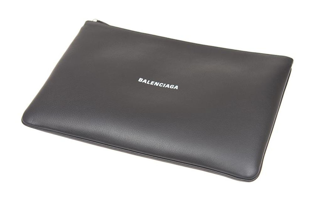 Balenciaga Cow Leather Clutch Women"s Black