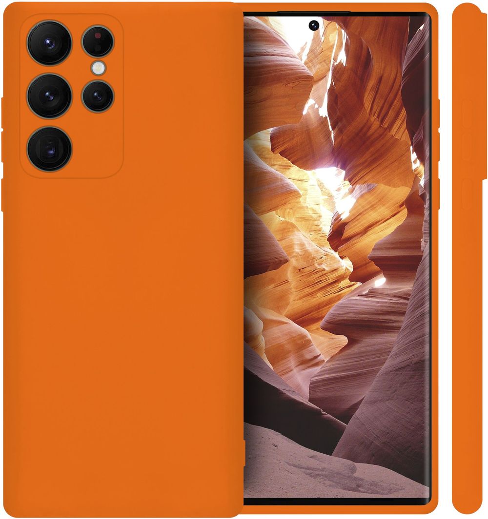 Мягкий Soft Touch чехол из силикона для SAMSUNG GALAXY S22 ULTRA с бархатной подкладкой