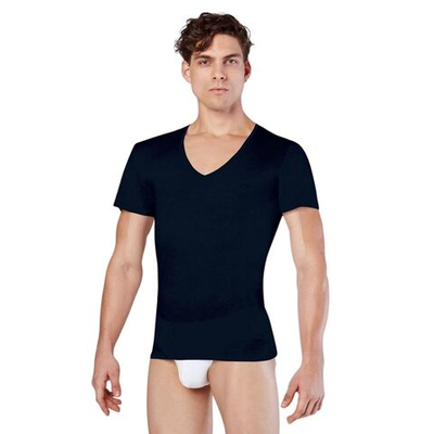 Мужская футболка с V-образным вырезом Doreanse Cotton Premium (Размер: S) (Цвет: темно-синий)