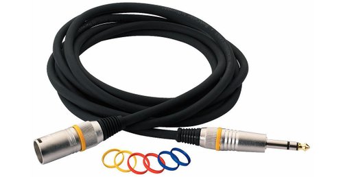 Rockcable RCL30386 D6 M BA Кабель XLR(M)-стерео джек 1:4, балансный, 6 метров.