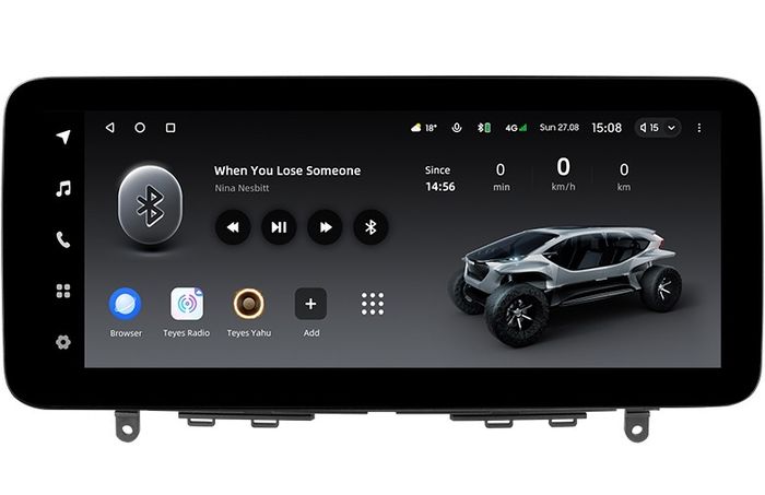 Магнитола для Mercedes-Benz C-класс W204 2007-2011 (взамен бардачка) - Teyes LUX ONE ROUND монитор 12.3" 2K QLED на Android 10, Быстрая, CarPlay, 4G SIM-слот