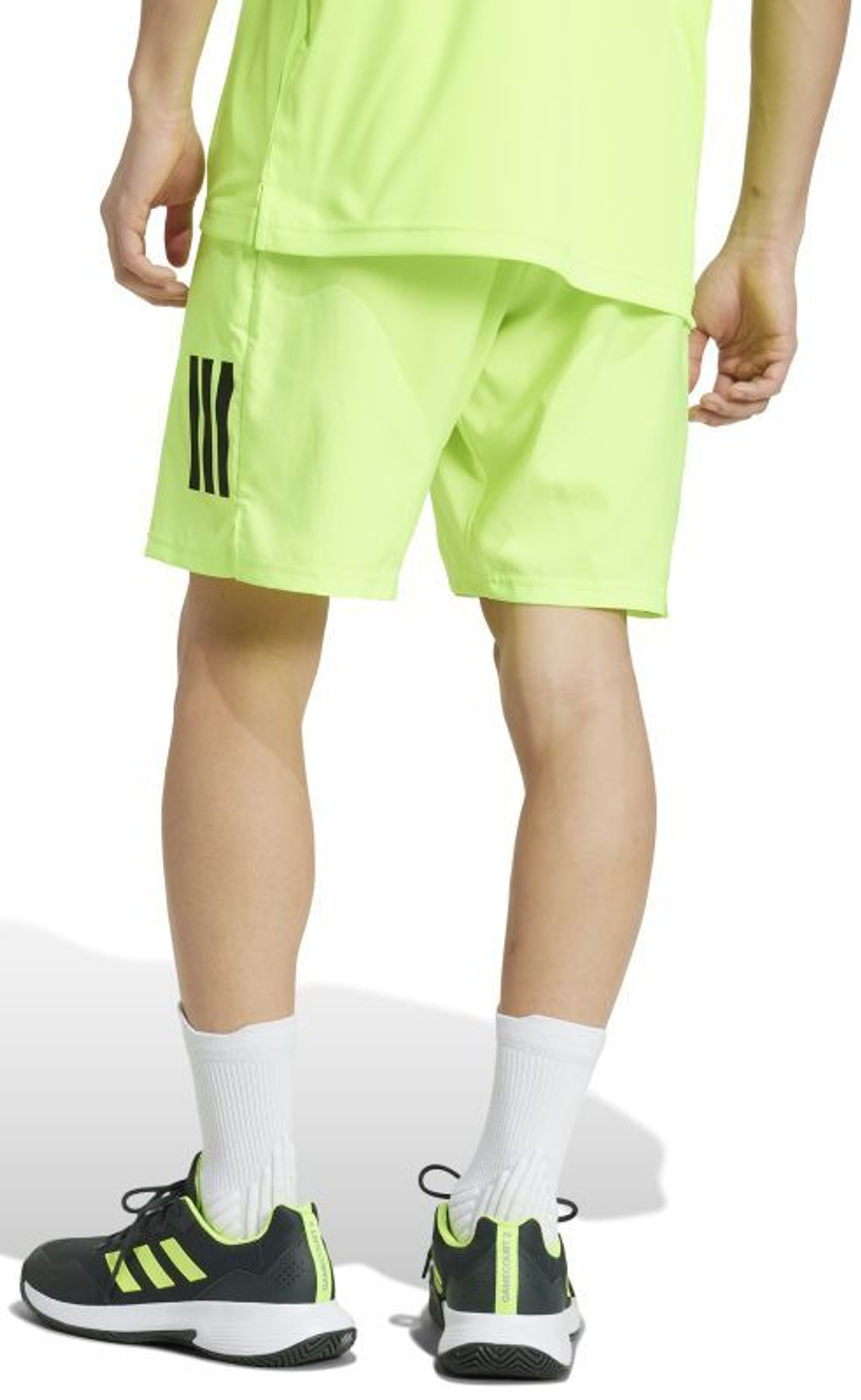 Мужские теннисные шорты Adidas Club 3 Stripes 7" - зеленый