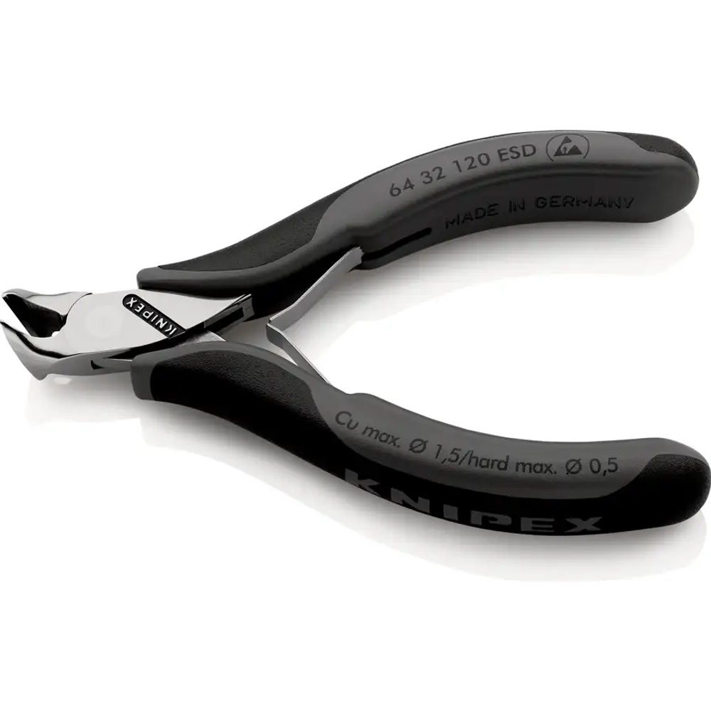 Кусачки торцевые для электроники антистатические 120 мм Knipex 64 32 120 ESD