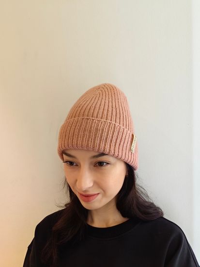 Шапка LuNa Пыльная роза hand made 100% меринос