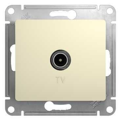 Розетка телевизионная TV оконечная с/у, механизм GLOSSA бежевый Schneider Electric