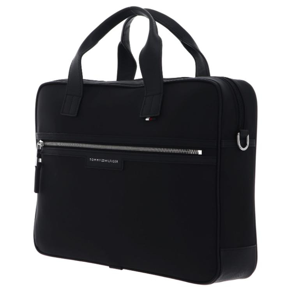 Tommy Hilfiger Polyester Shoulder Bag, Crossbody Bag, Handbag, Laptop Bag Men"s Black
