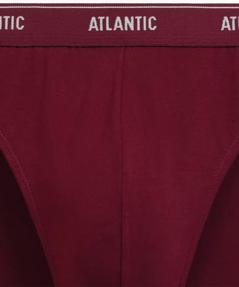 Мужские трусы (2шт) слипы спорт Atlantic 2RMP-094, хлопок, графитовый + каберне