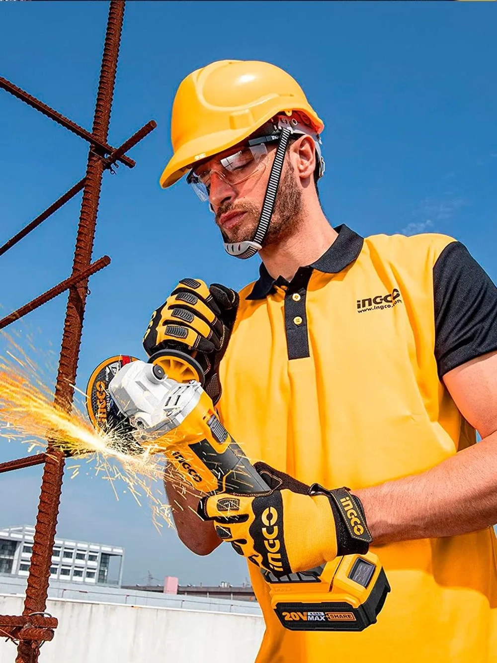 Аккумуляторная угловая шлифовальная машина (УШМ) INGCO CAGLI2012582 INDUSTRIAL 20 В 125 мм