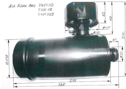 Фильтр воздушный в сборе Ricardo Y485BD; TDK 17 4L/Air filter assy