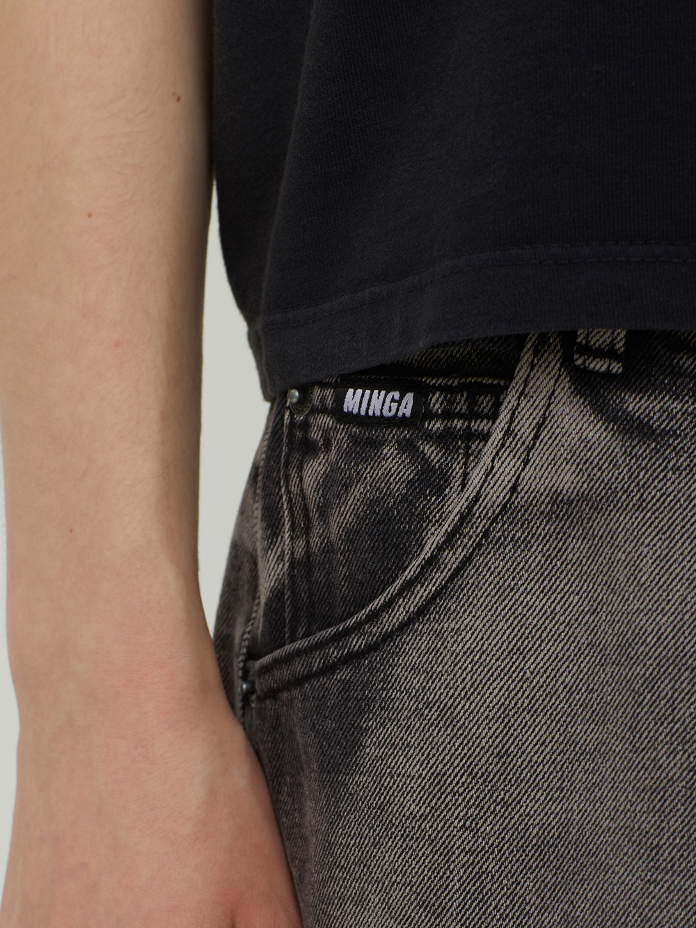 Женские Джинсы Glen Washed Grey Overdye Baggy