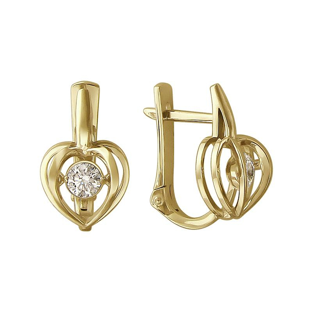Серьги с бриллиантом  из желтого золота JA-S-1С637964