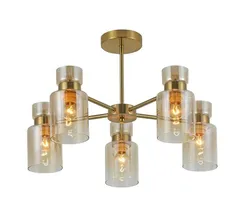 Люстра потолочная Rilon 07453/5 COPPER, 5×40 Вт, латунная