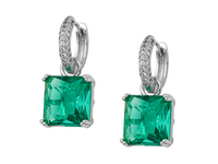 Серьги-Кольца "Emerald" 26,5мм, с подвесом