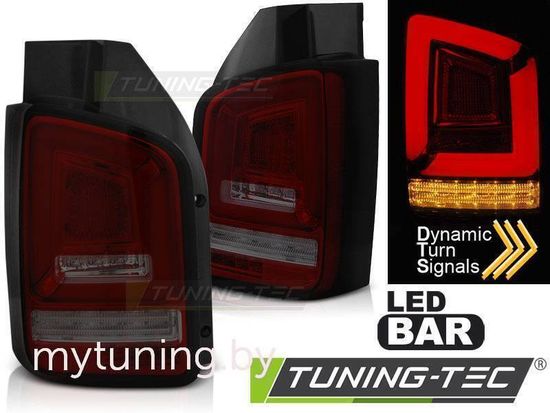 Задние фонари для Volkswagen T5 (10-15) LED динамические красные темные