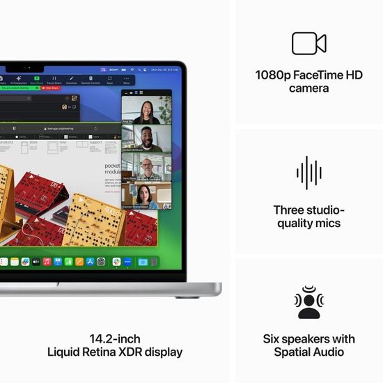 Apple MacBook Pro 14" (M3 8C CPU, 10C GPU, 2023) 8 ГБ, 1 ТБ SSD, серебристый