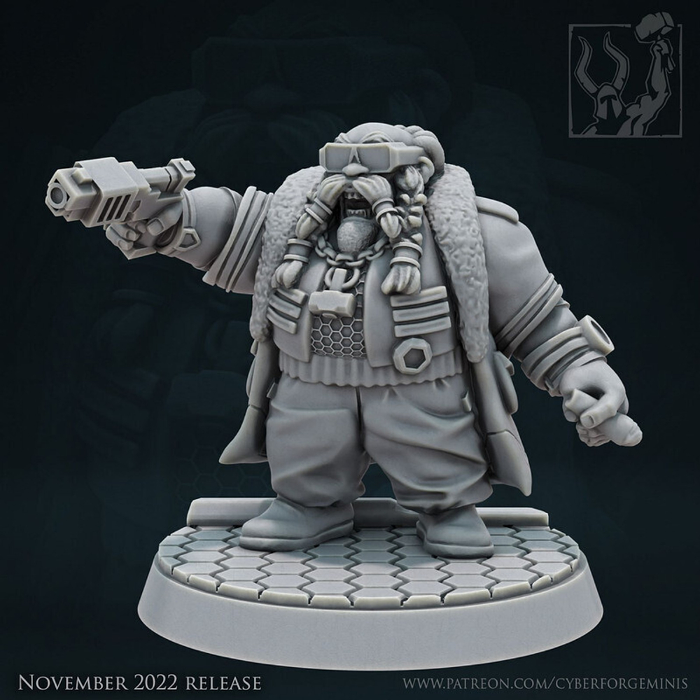 Necromunda Grendl Grendlsen, Squat Bounty Hunter миниатюра для dnd, днд, pathfinder, фентези, Настольная игра, НРИ, Варгейм, РПГ