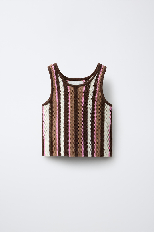 ZARA ТОП В ПОЛОСКУ, ОТТЕНКИ КОРИЧНЕВОГО