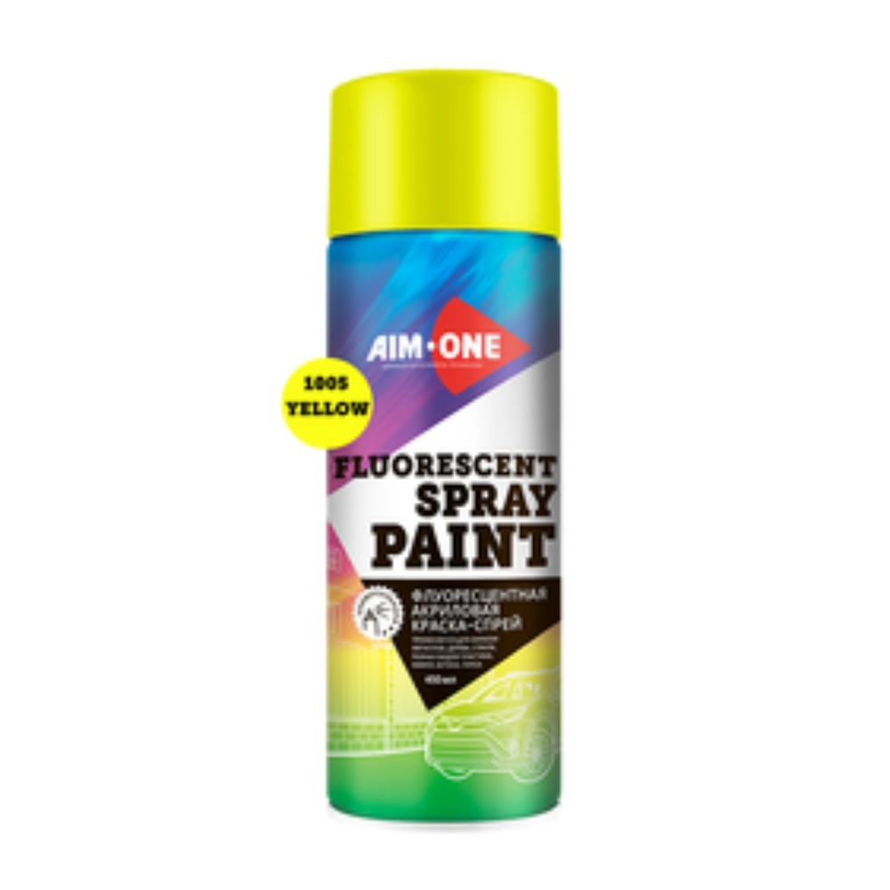 Aim-One Краска-спрей Fluorescent. Желтая 450мл