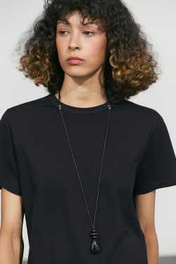 Massimo Dutti Футболка из 100% хлопка с короткими рукавами, темно-синий