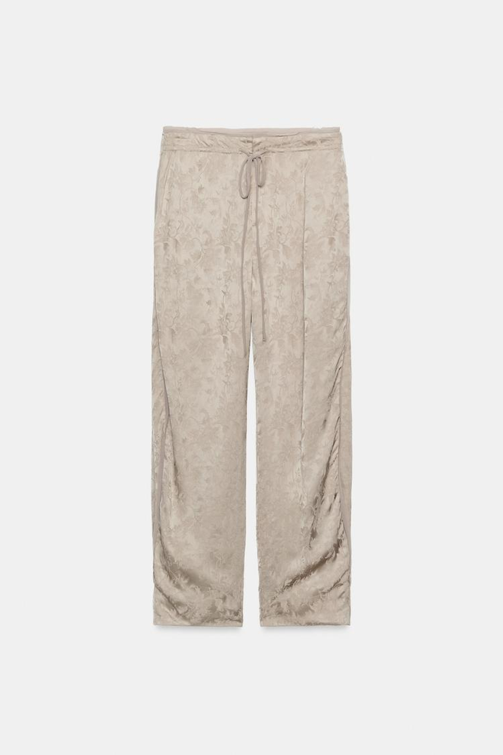 ZARA ЖАККАРДОВЫЕ БРЮКИ — ZW COLLECTION, КАМЕННО-СЕРЫЙ