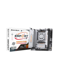 MAXSUN MS-eSport B850ITX WIFI ICE (Socket AM5, mini-ITX, 2*DDR5(96Gb), DP/HDMI,  2*SATA3, 2*M.2,  1*PCIEx16, 4*USB2.0, 2*USB 3.0, 1*Type-C, LAN 1*2,5G, Bluetooth, Wi-Fi 802.11ax, RTL)