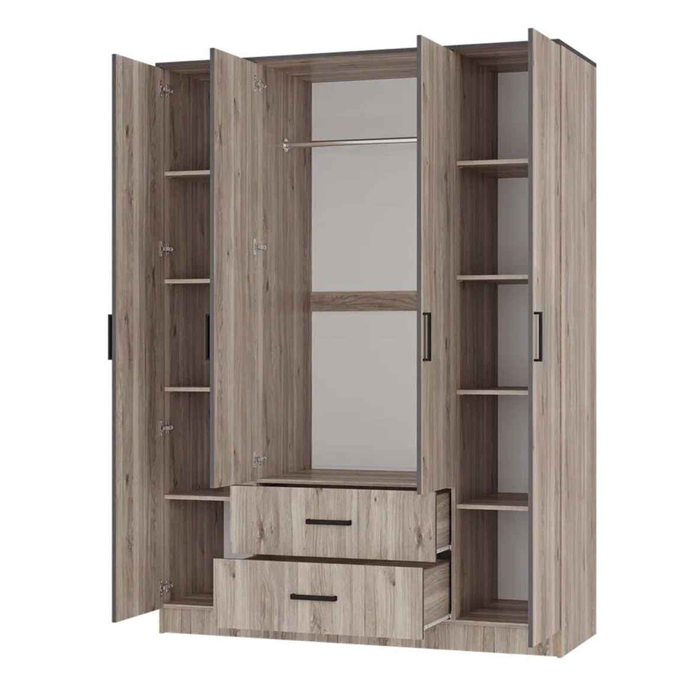 "Титан" шкаф 4-х створчатыйШирина, мм 1600 Высота, мм 2216
Глубина, мм 610