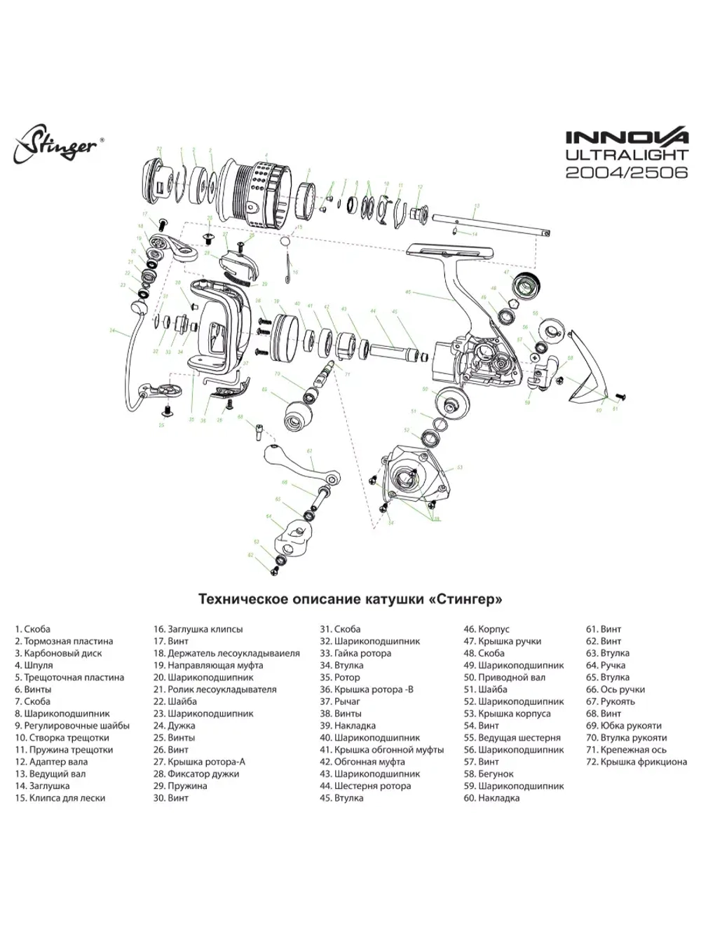 Катушка для рыбалки безынерционная Stinger Innova Ultralight