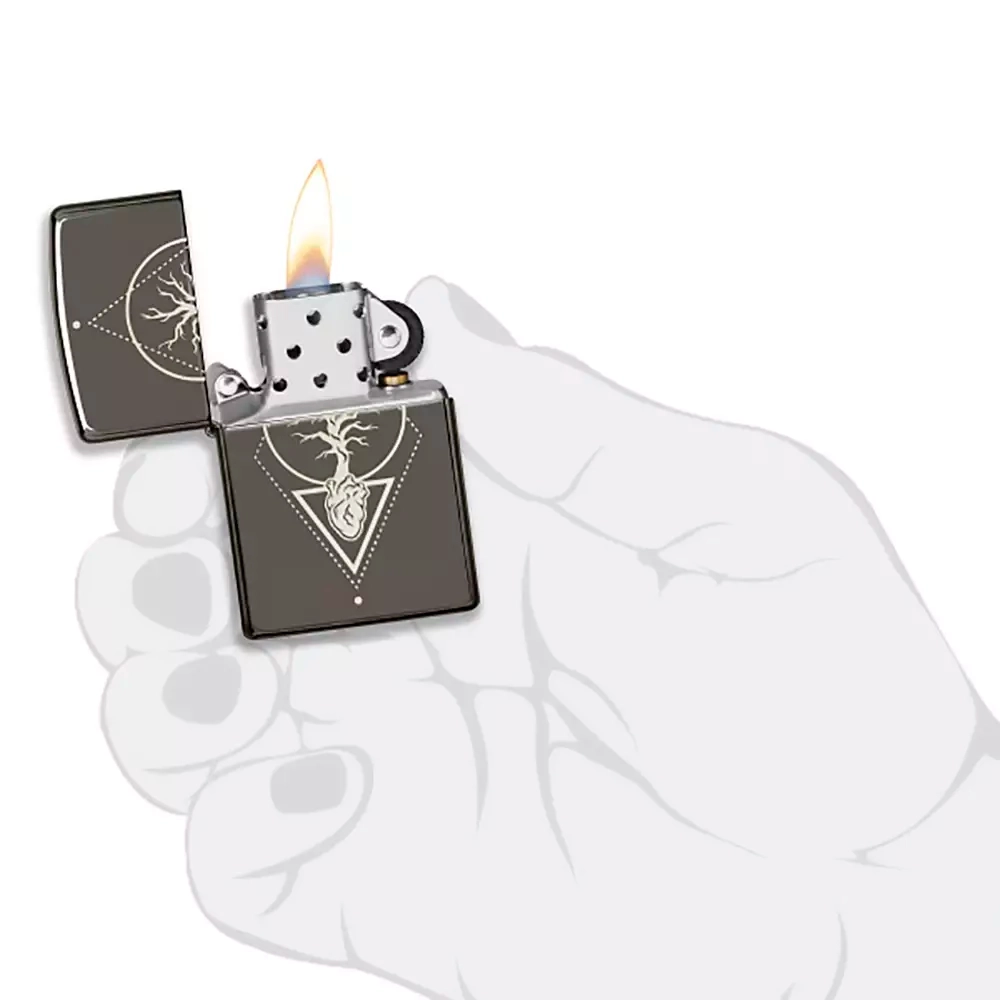 Зажигалка Zippo 49687 Heart of Tree Design, Black Ice