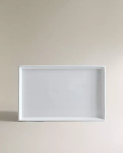 ZARA HOME ПОДНОС ИЗ БЕЛОГО ФАЯНСА ДЛЯ ВАННОЙ, БЕЛЫЙ