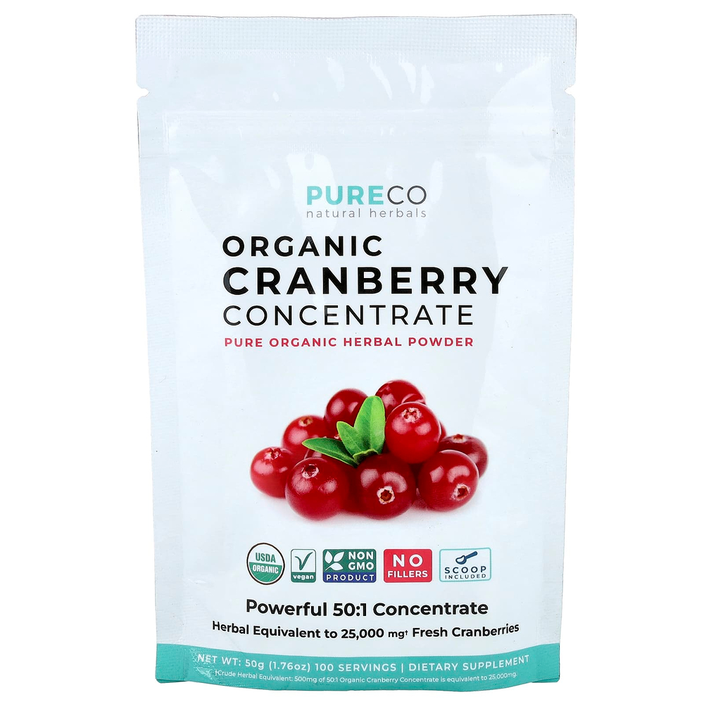 Pure Co., концентрат органической клюквы, 50 г (1,76 унции)