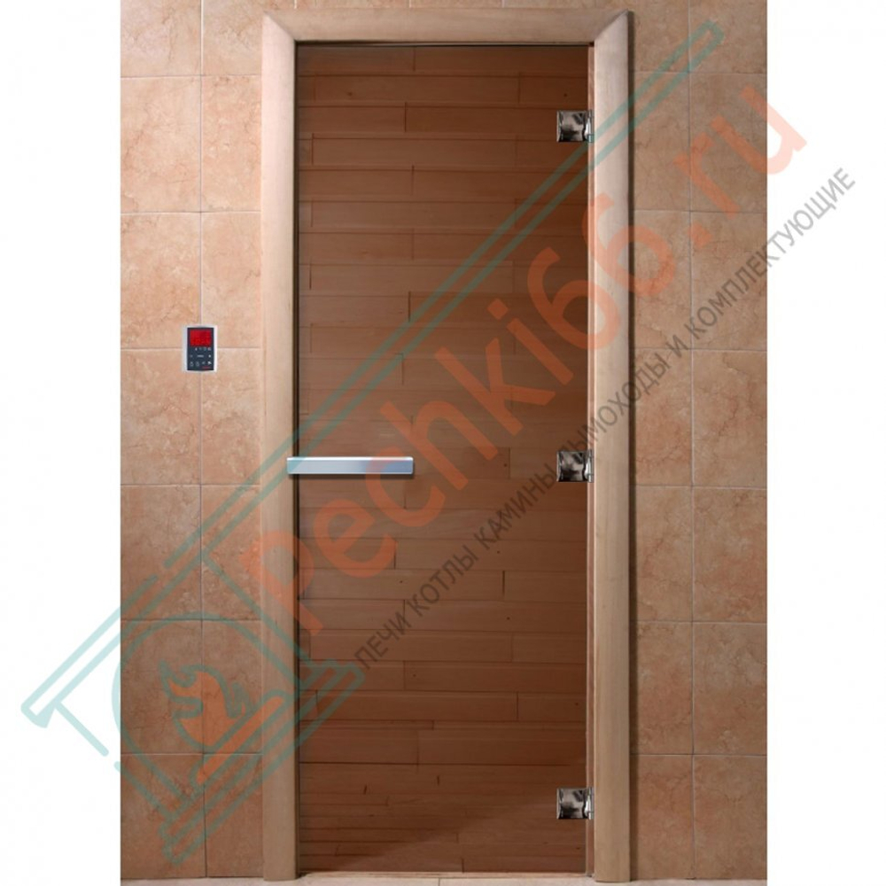 Дверь стеклянная для бани, бронза прозрачная, 2100х700 (DoorWood) в Кирове
