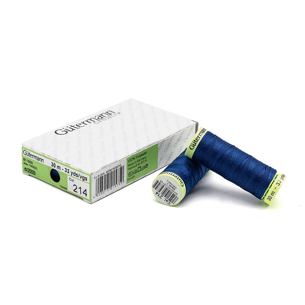 Нитки отделочные Gutermann Top Stitch 30 (30 метров), 5 кат. | 214 т.лазурный