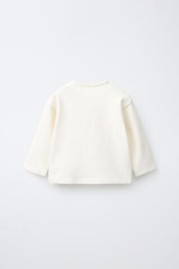 ZARA ОДНОТОННЫЙ ЛОНГСЛИВ SOFT TOUCH, ЭКРЮ