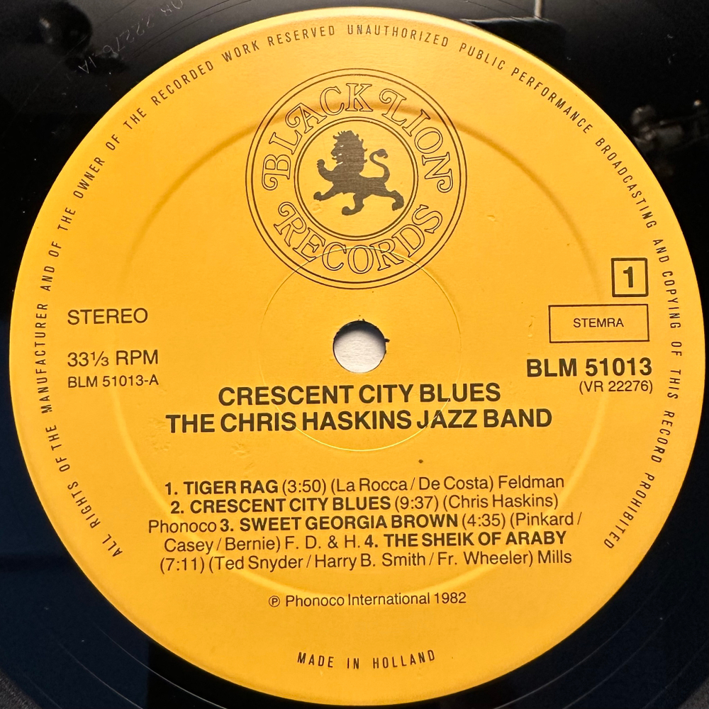 The Chris Haskins Jazz Band - Crescent City Blues (Голландия 1982г.)