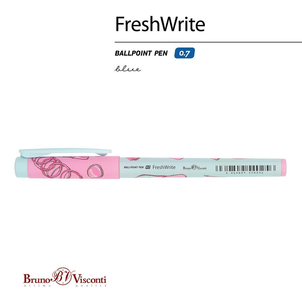 Ручка шариковая 0,7мм синяя "FreshWrite. Life Stile. Pink dream" (BrunoVisconti)
