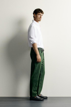 ZARA ДЖИНСЫ REGULAR FIT, ЗЕЛЕНЫЙ