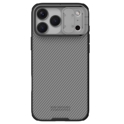 Чехол серого цвета (Transparent black) на iPhone 17 Pro Max, серия CamShield Pro (обновленная двойная защитная шторка для камеры) от Nillkin