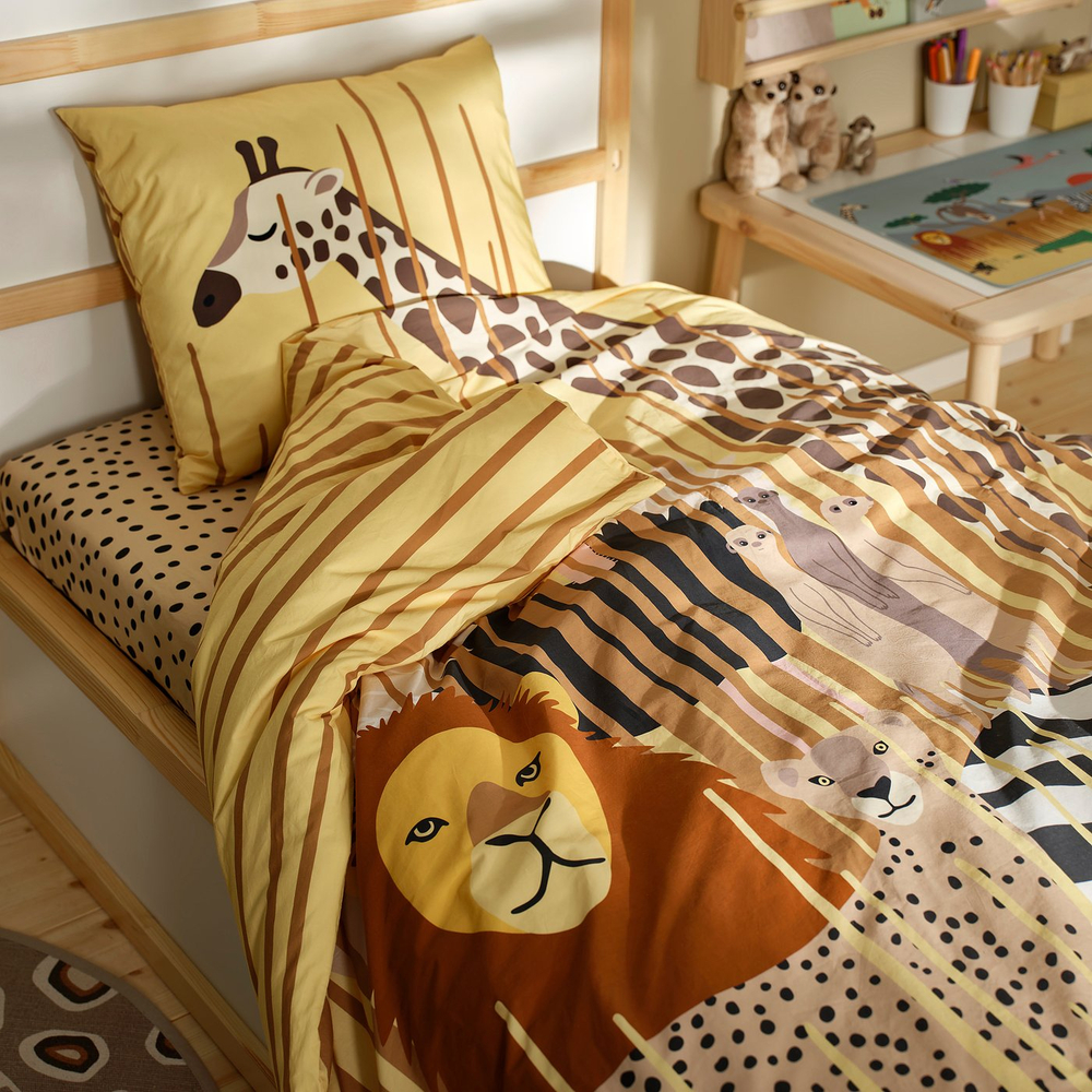 IKEA SANDLÖPARE  (ИКЕА САНДЛЁПАРЕ)  -  Пододеяльник и наволочка - жёлтый/саванна 150x200/50x60 см