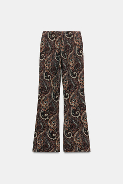 ZARA ЖАККАРДОВЫЕ БРЮКИ FLARE, РАЗНОЦВЕТНЫЙ