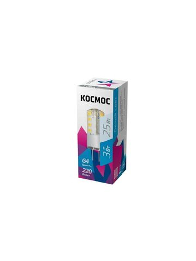 Лампа светодиодная 3Вт 220В G4 4500К КОСМОС LksmLED3wJCG4220v45