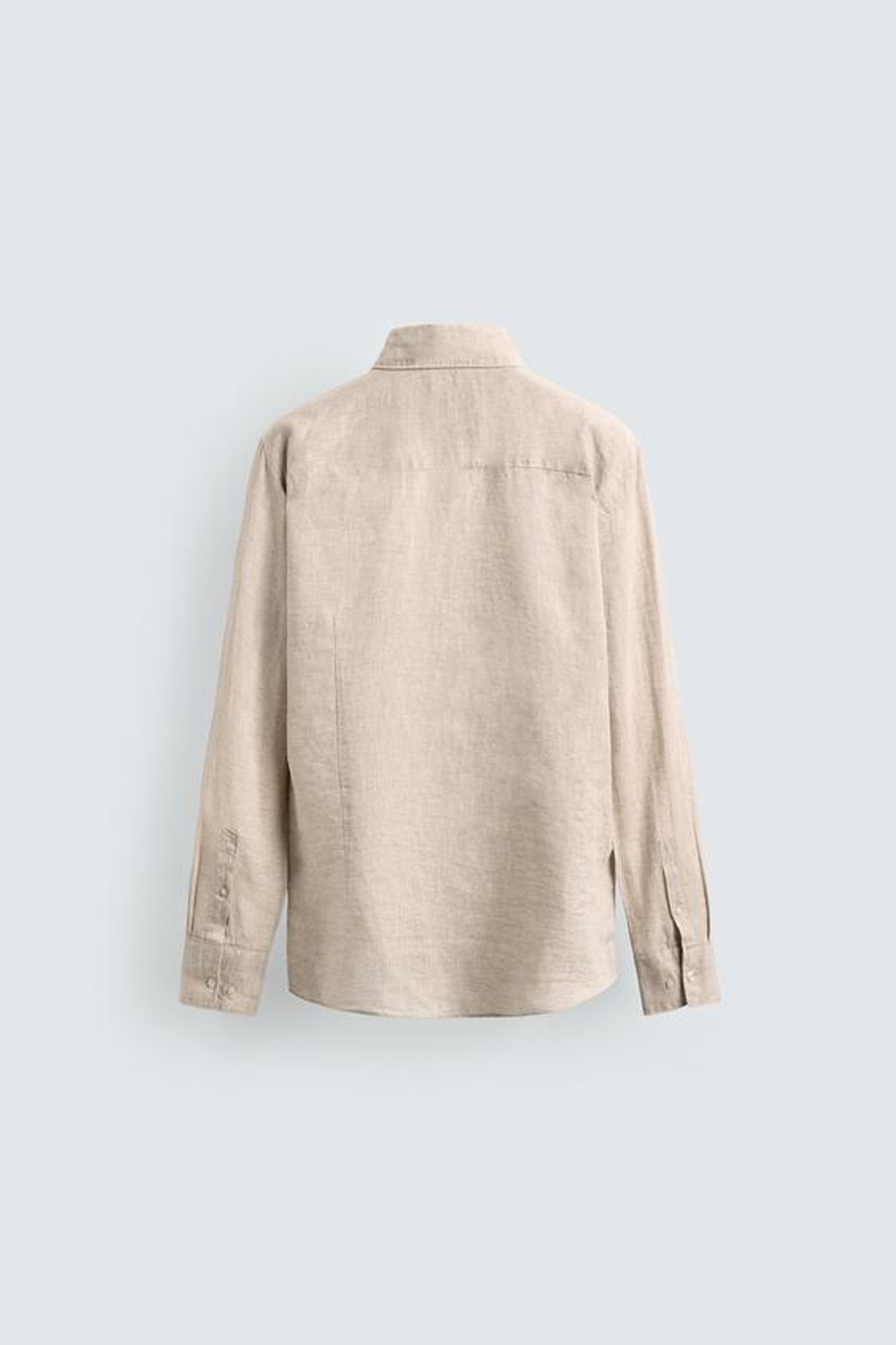ZARA РУБАШКА ИЗ 100% ЛЬНА, СВЕТЛО-БЕЖЕВЫЙ
