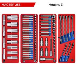 МАСТАК (52-05256G) Набор инструментов 256 предметов, "МАСТЕР 256", в серой тележке