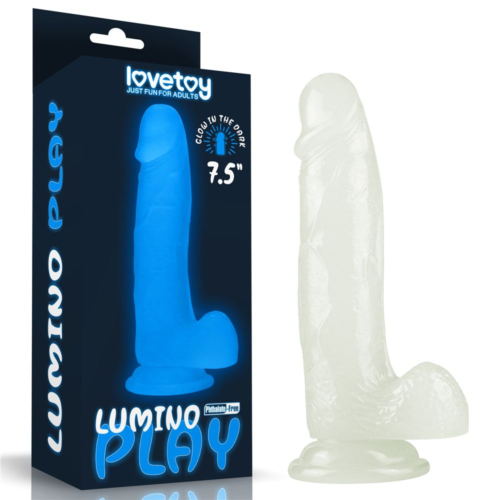Прозрачный, светящийся в темноте фаллоимитатор Lumino Play Dildo - 19 см. (Цвет: прозрачный)