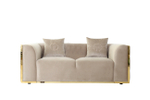 Диван Garda Decor Берн (Bern) двухместный, велюр бежевый 194*96*69 см