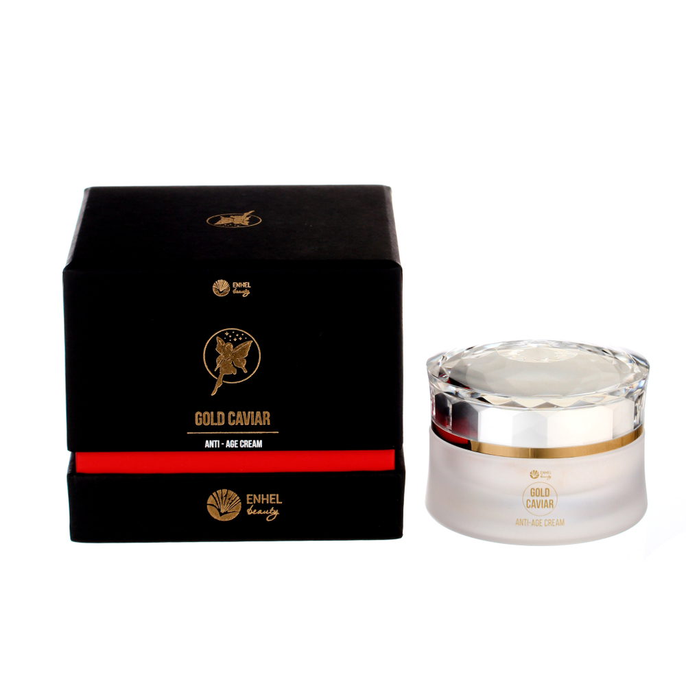 Омолаживающий пептидный крем с черной икрой, коллагеном и золотом Enhel Beauty