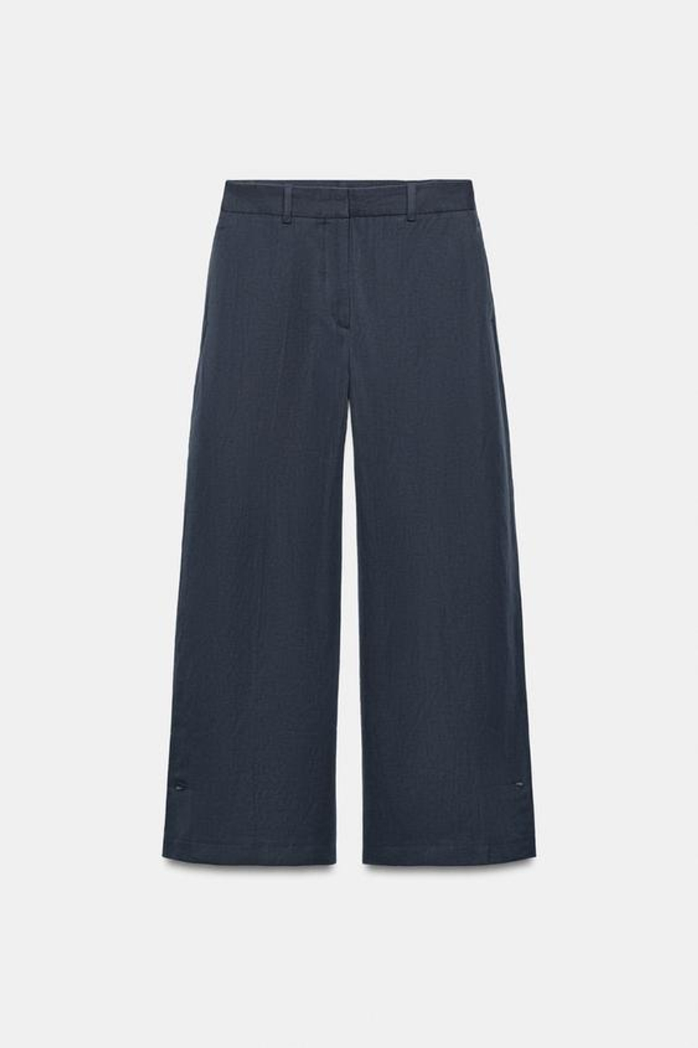 ZARA БРЮКИ BARREL ИЗ СМЕСОВОГО ЛЬНА — ZW COLLECTION, МОРСКОЙ СИНИЙ